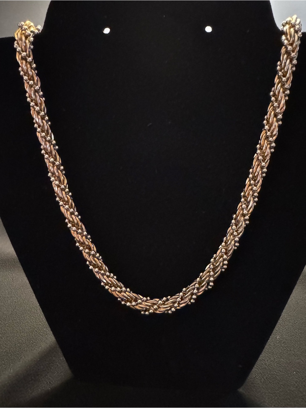 Chunky Silver Tone Braided Multi Chain Rope Necklace 30”